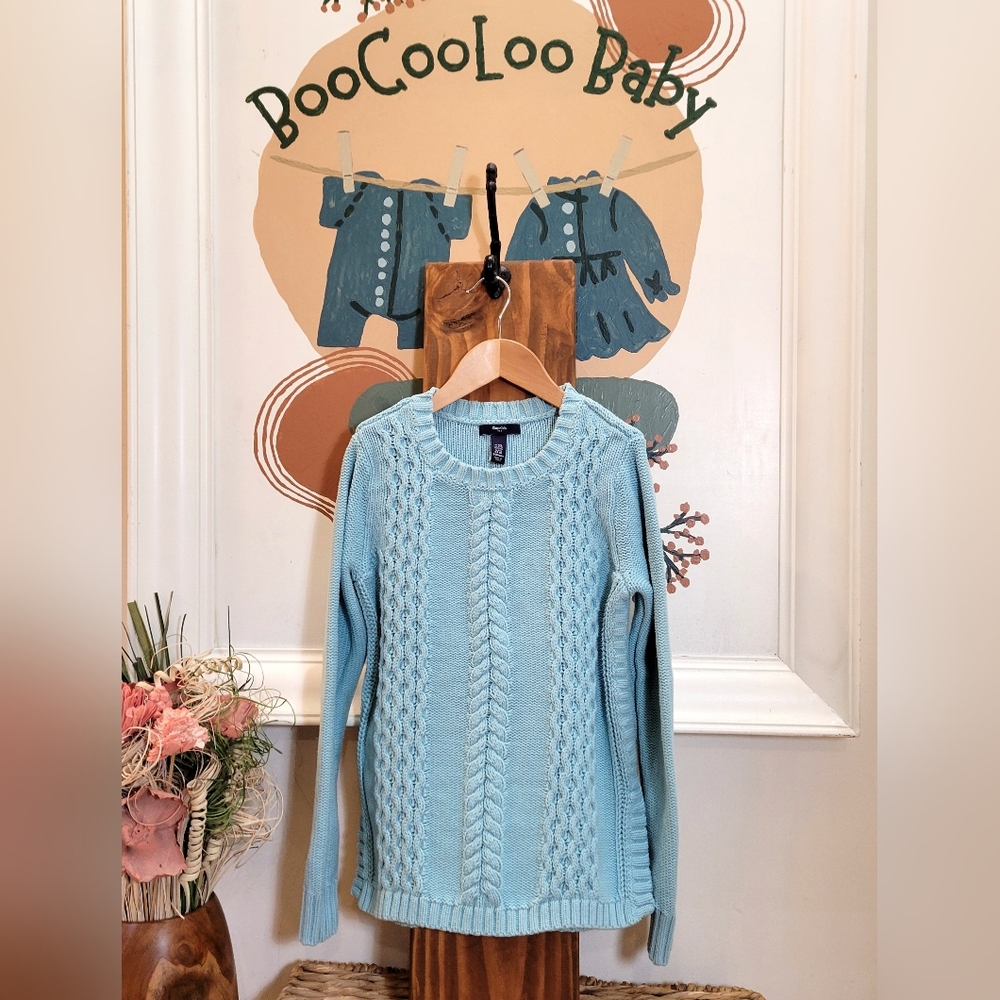 GAP Light Blue Kids Cable Knit Sweater